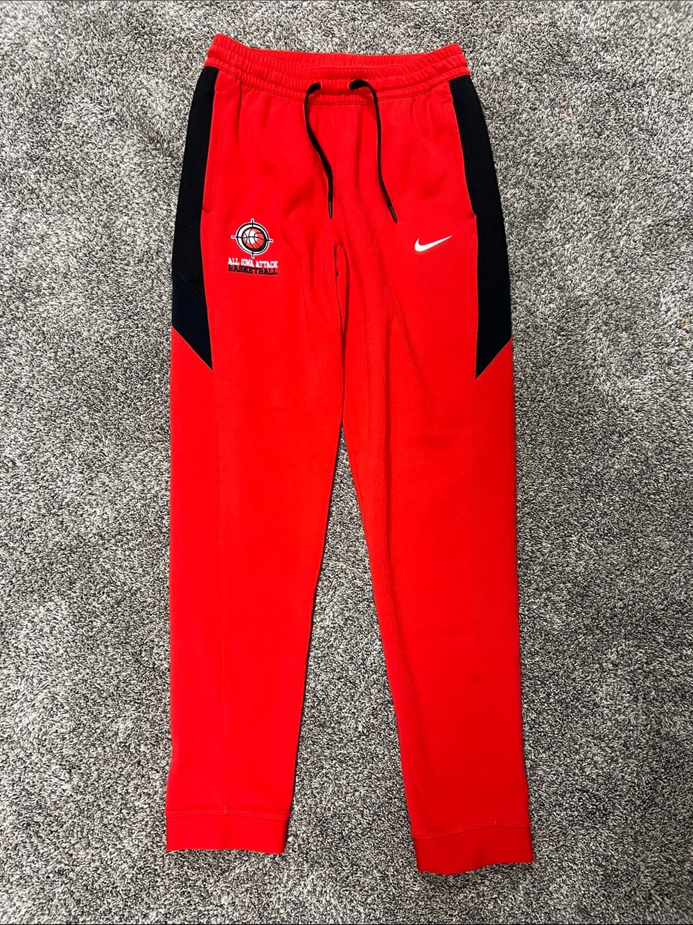 Nike Red Joggers with Black Panels